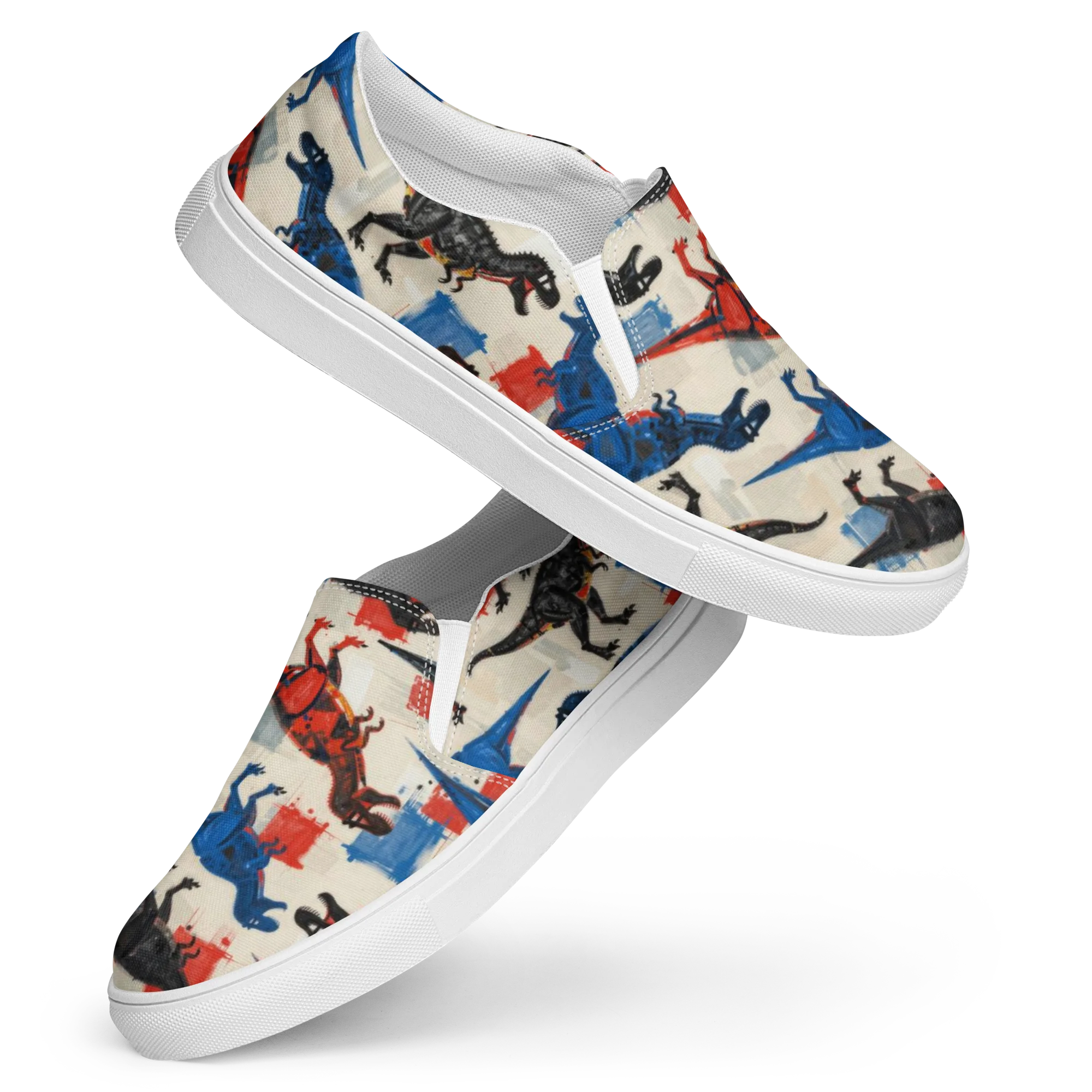 Cretaceous Colorway on Women's Slip-On Canvas Shoes — Front