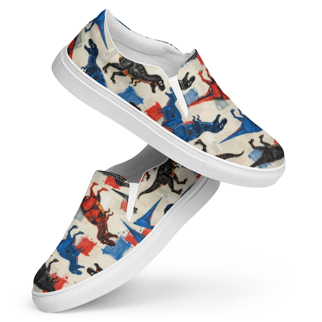 Cretaceous Colorway on Women's Slip-On Canvas Shoes — Front