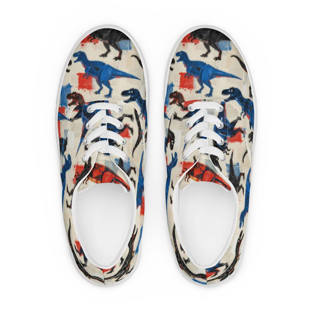 Cretaceous Colorway on Men's Lace-Up Canvas Shoes — Front