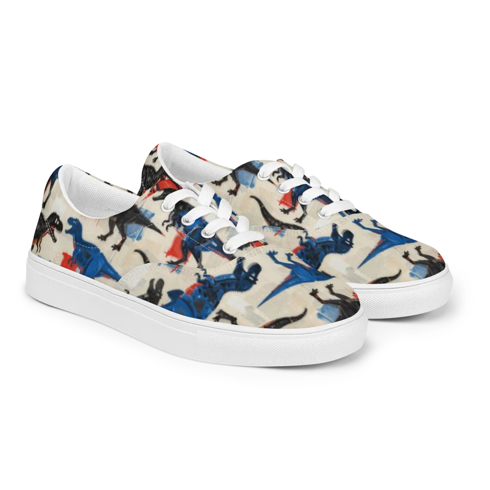 Cretaceous Colorway on Men's Lace-Up Canvas Shoes — Right Front
