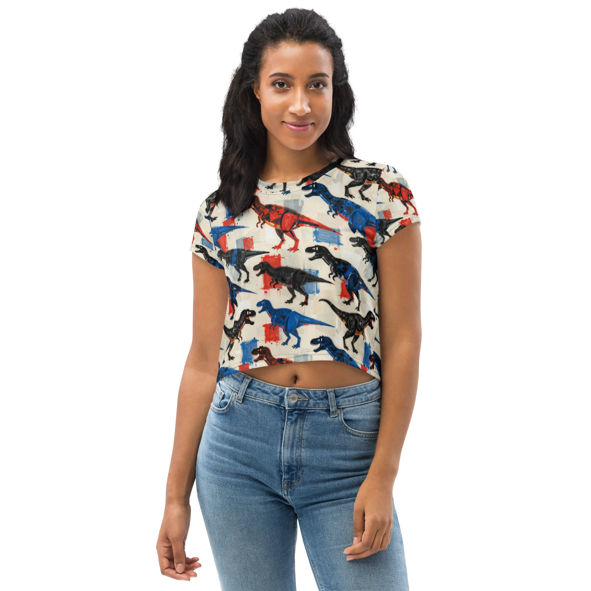 Cretaceous Colorway on Crop Tee — Front