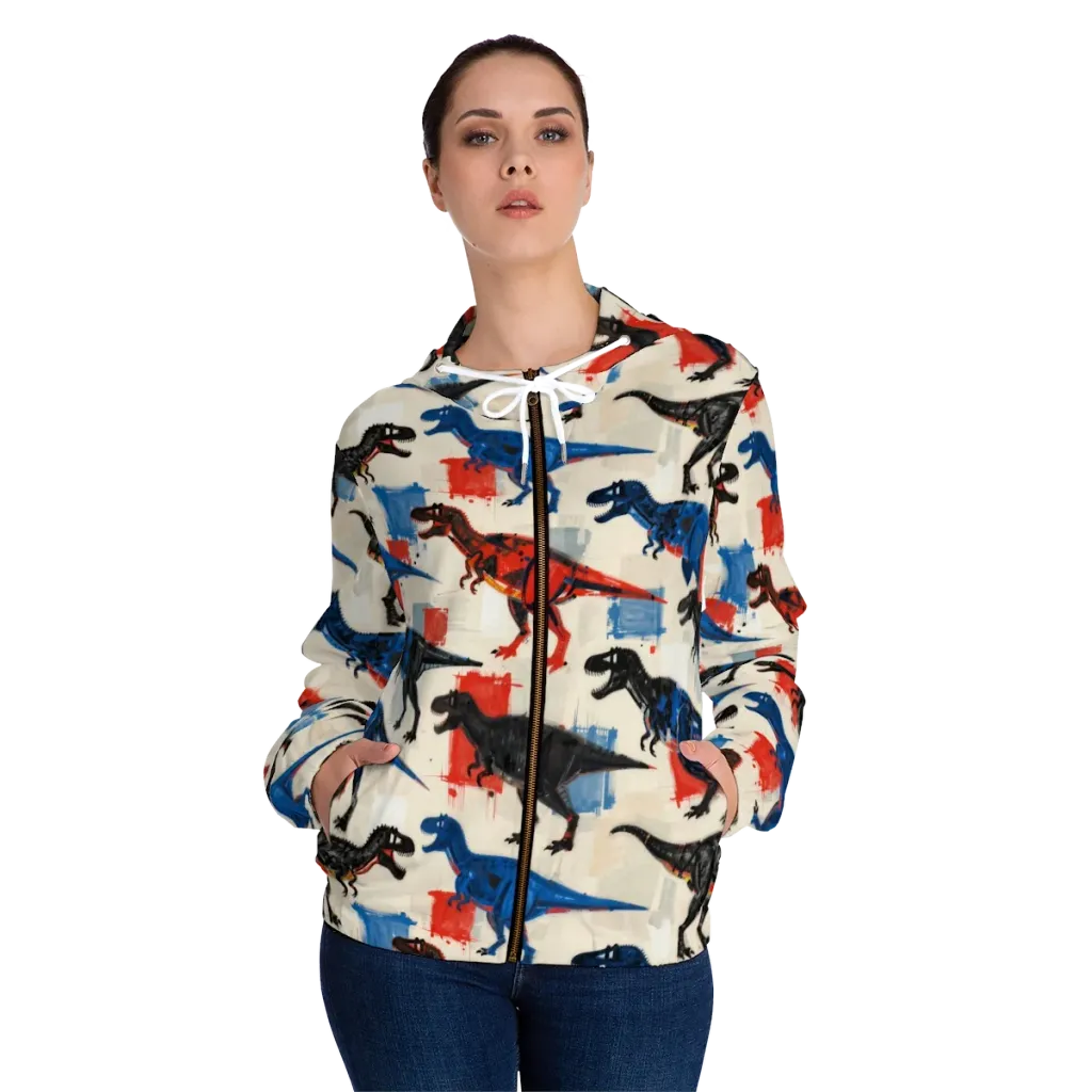 Cretaceous Colorway on Women's Full-Zip Hoodie — Front On Person
