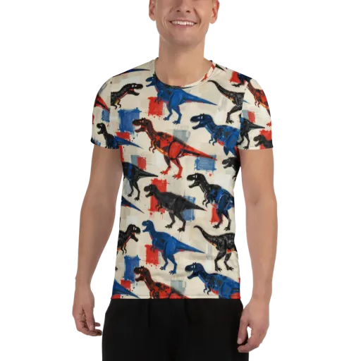 Cretaceous Colorway on a Men's Athletic T-Shirt