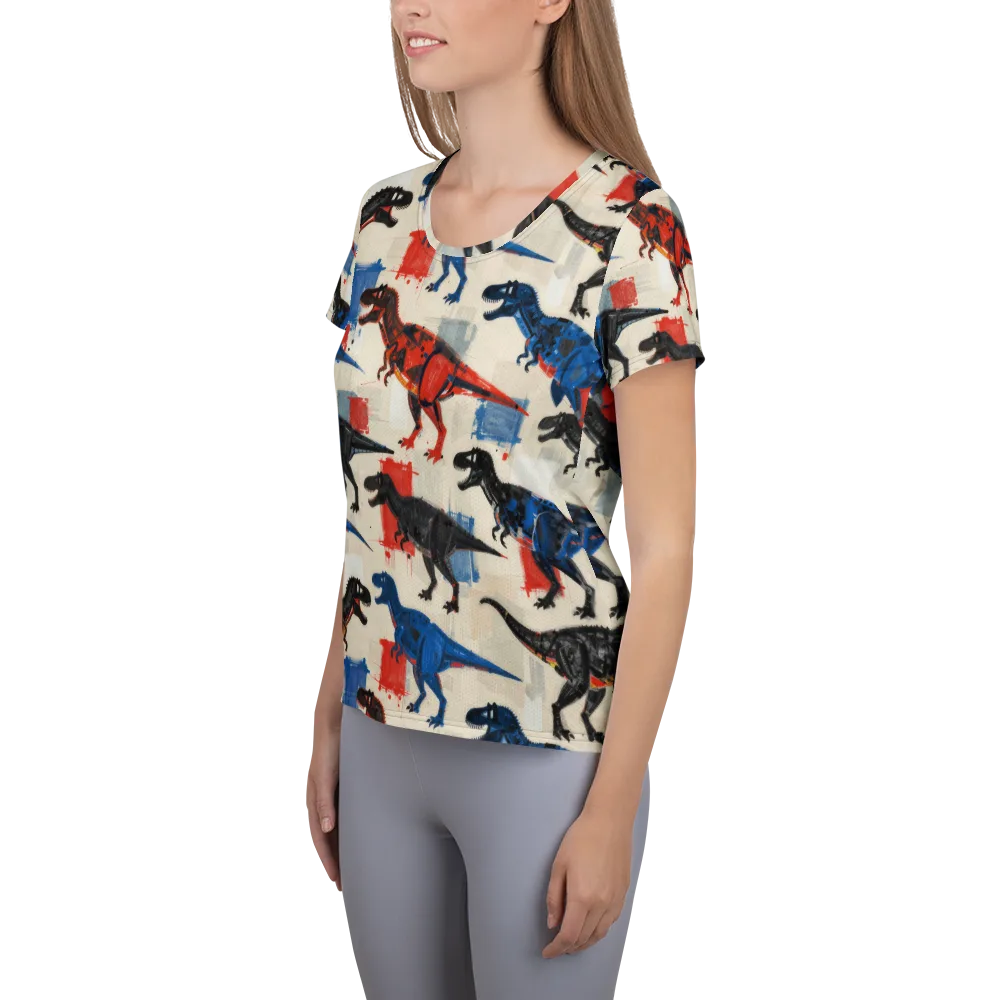 Cretaceous Colorway on Women's Athletic T-Shirt — Left
