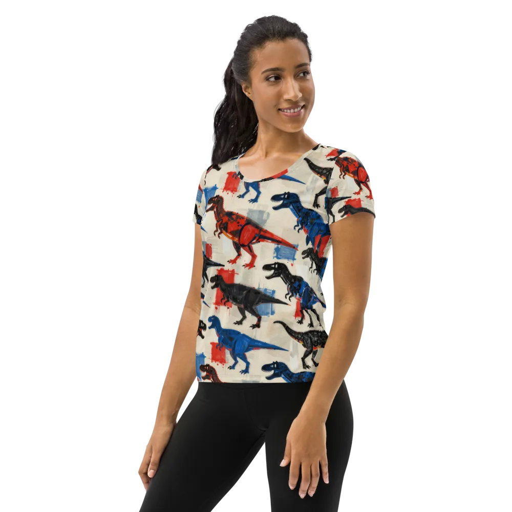 Cretaceous Colorway on Women's Athletic T-Shirt — Left