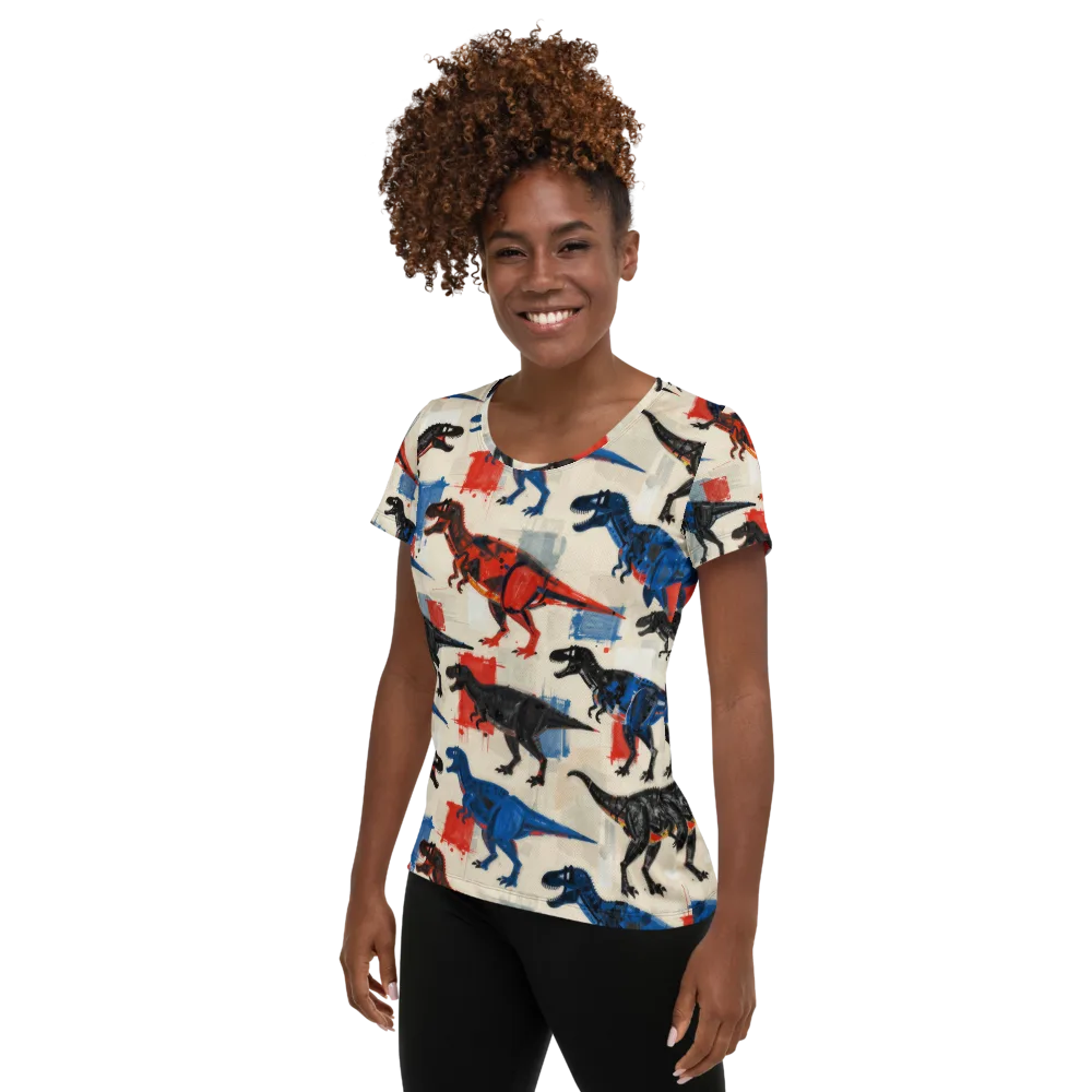 Cretaceous Colorway on Women's Athletic T-Shirt — Left