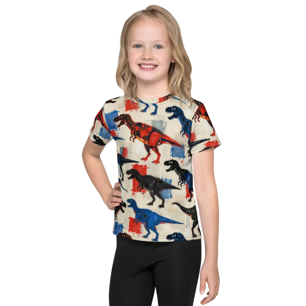 Cretaceous Colorway on Kids Crew Neck T-Shirt — Front