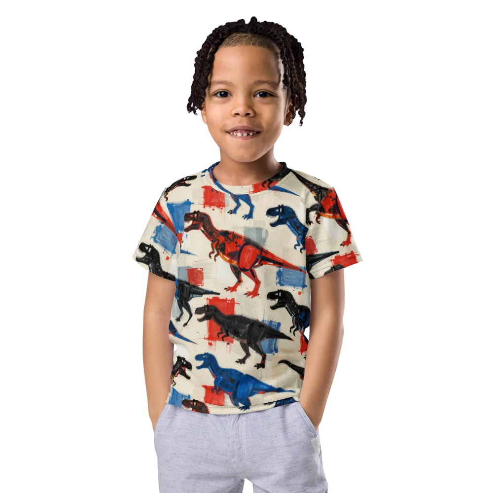Cretaceous Colorway on Kids Crew Neck T-Shirt — Front