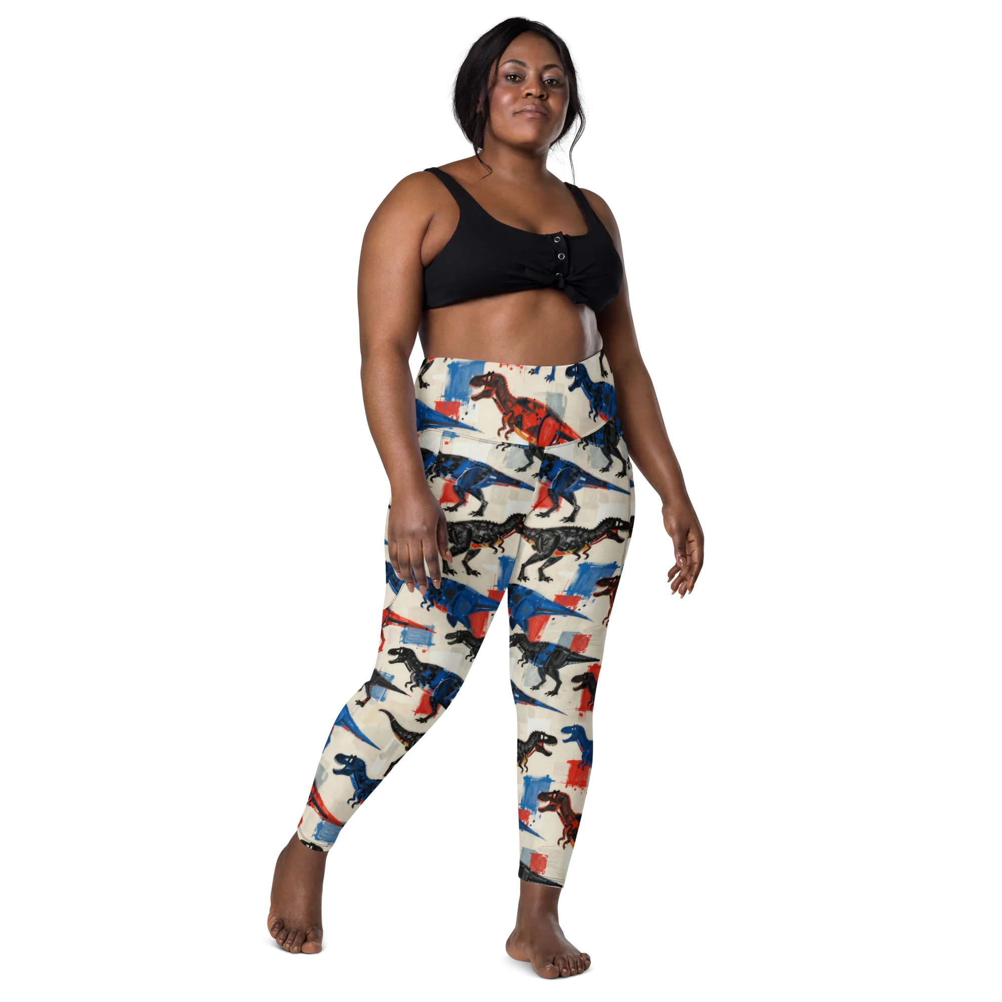 Cretaceous Colorway on Leggings with Pockets — Front