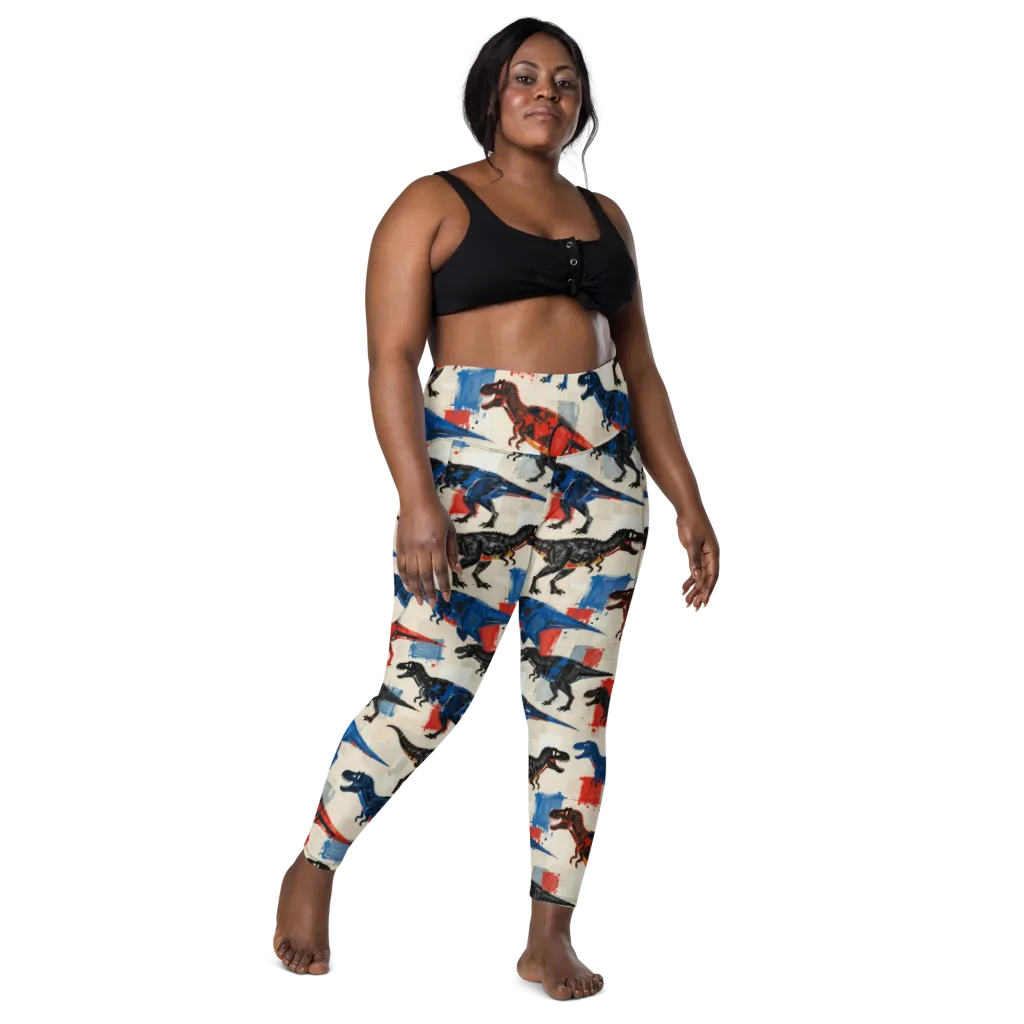 Cretaceous Colorway on Leggings with Pockets — Front