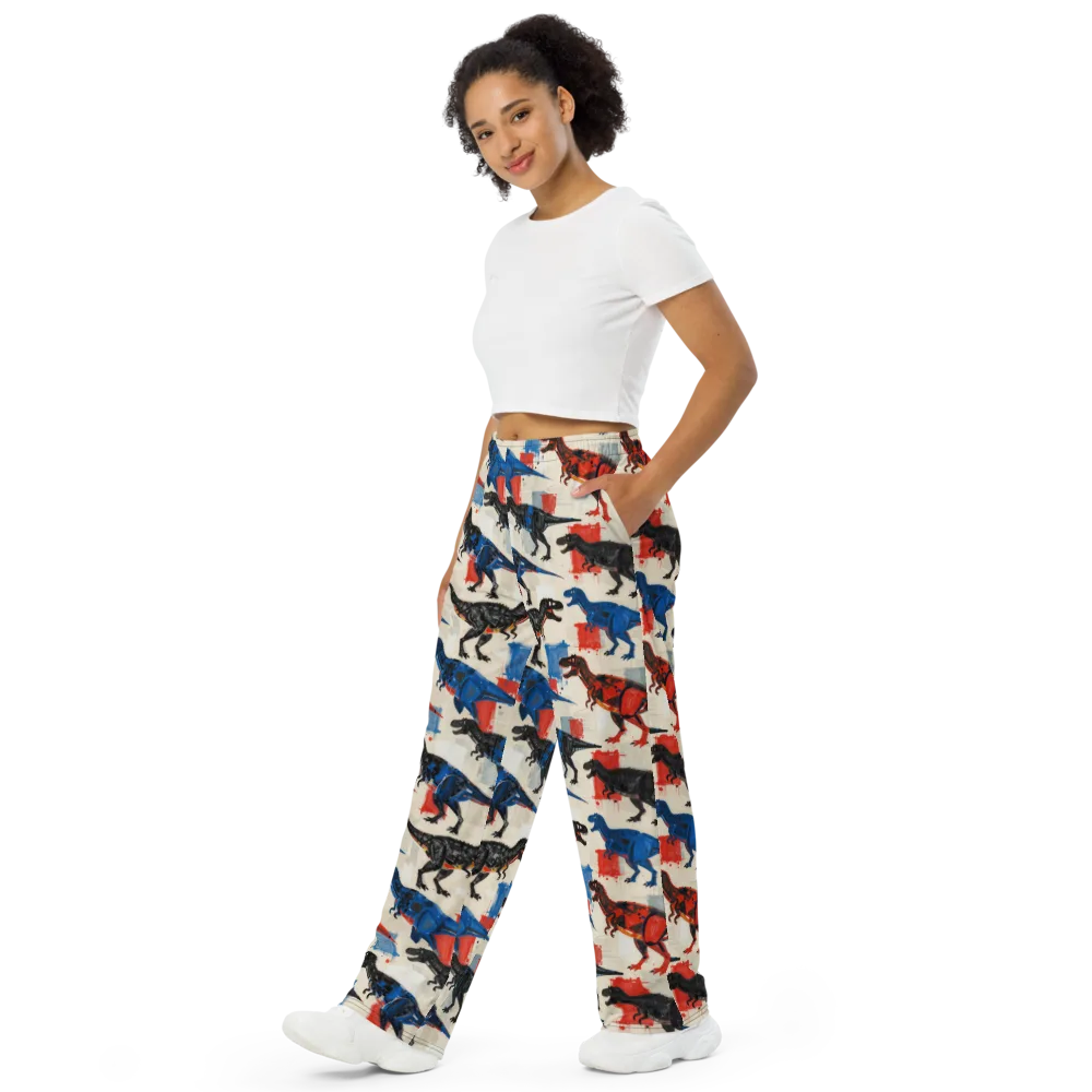 Cretaceous Colorway on Wide-Leg Pants — Left Front