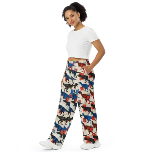 Cretaceous Colorway on a Wide-Leg Pants