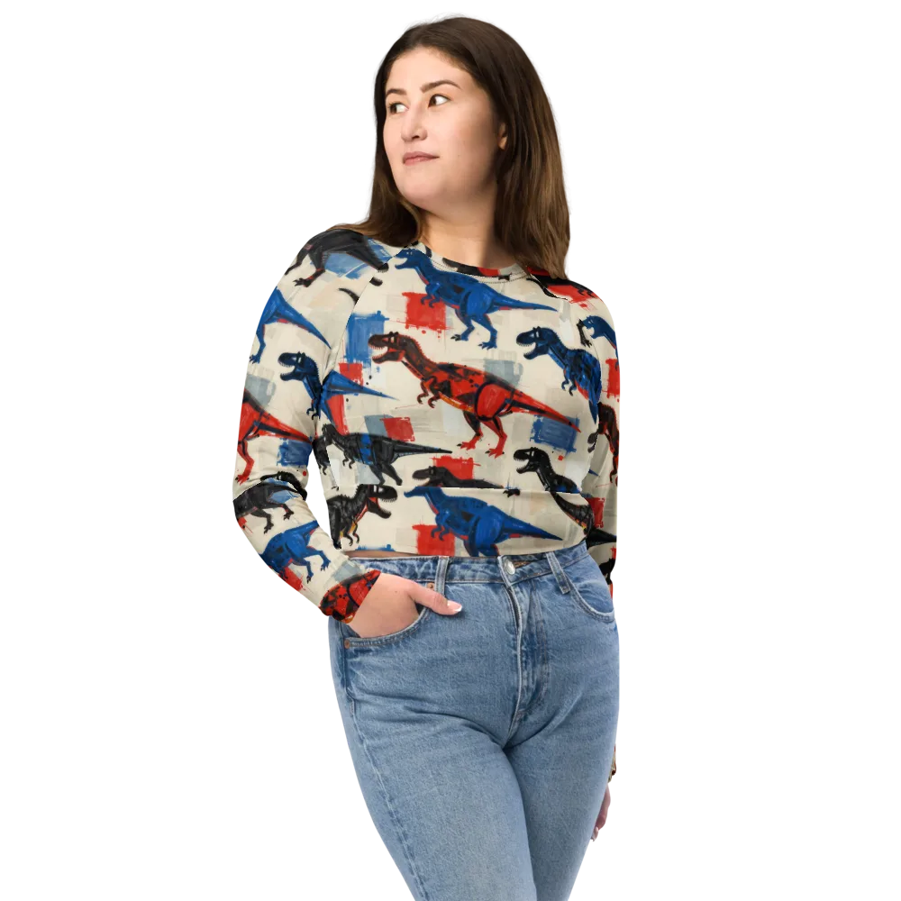 Cretaceous Colorway on Long Sleeve Crop Top — Front