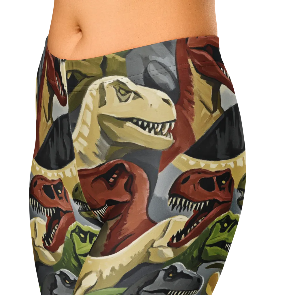 Dino Rumble on Capri Leggings — Zoomed-in