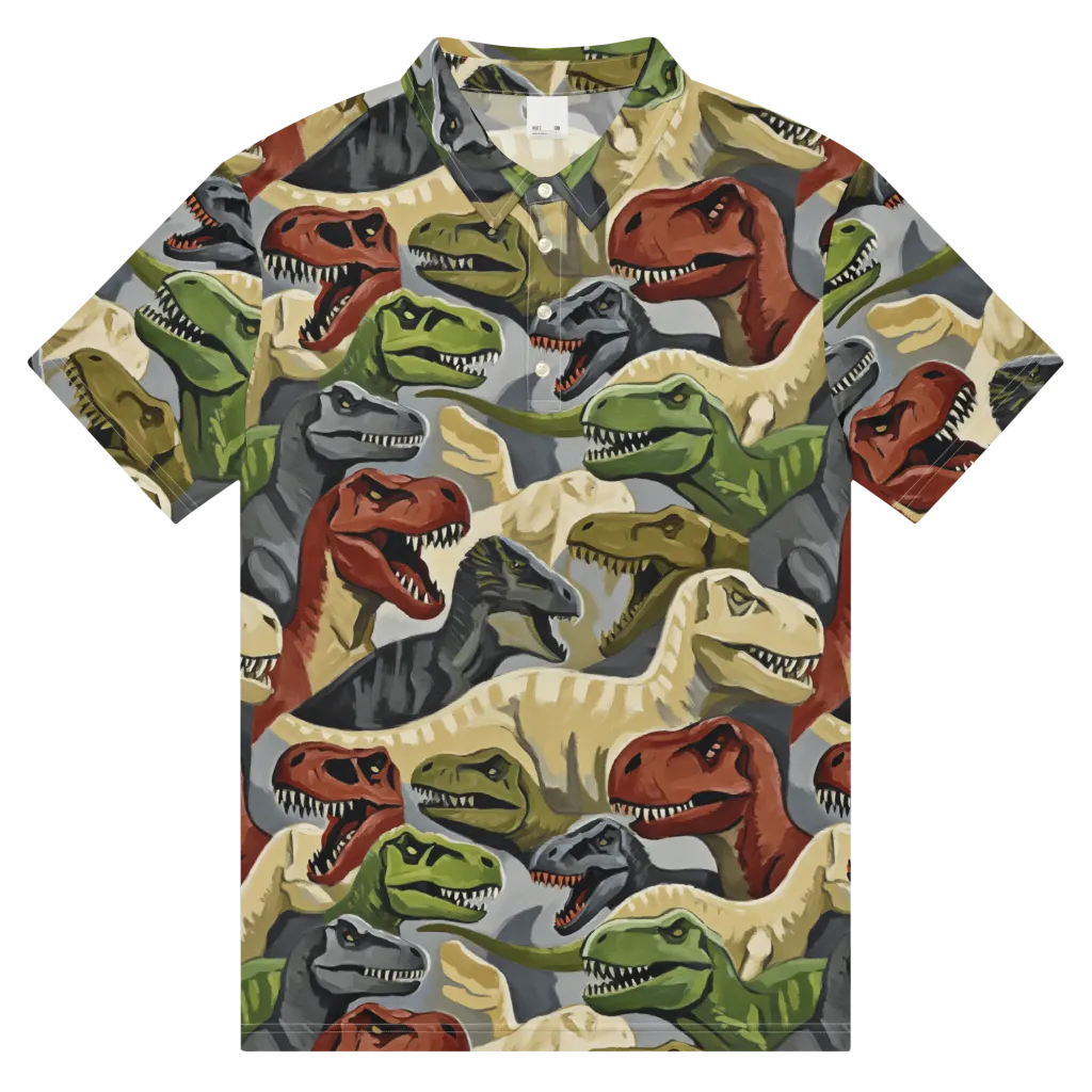 Dino Rumble on Men's Slim Fit Polo Shirt — Front