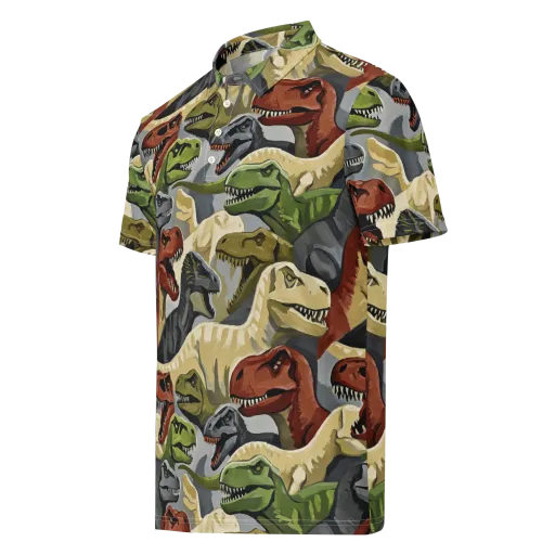 Dino Rumble on a Men's Slim Fit Polo Shirt