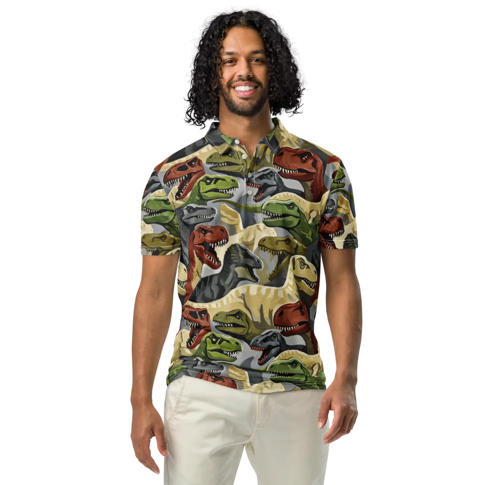 Dino Rumble on Men's Slim Fit Polo Shirt — Front