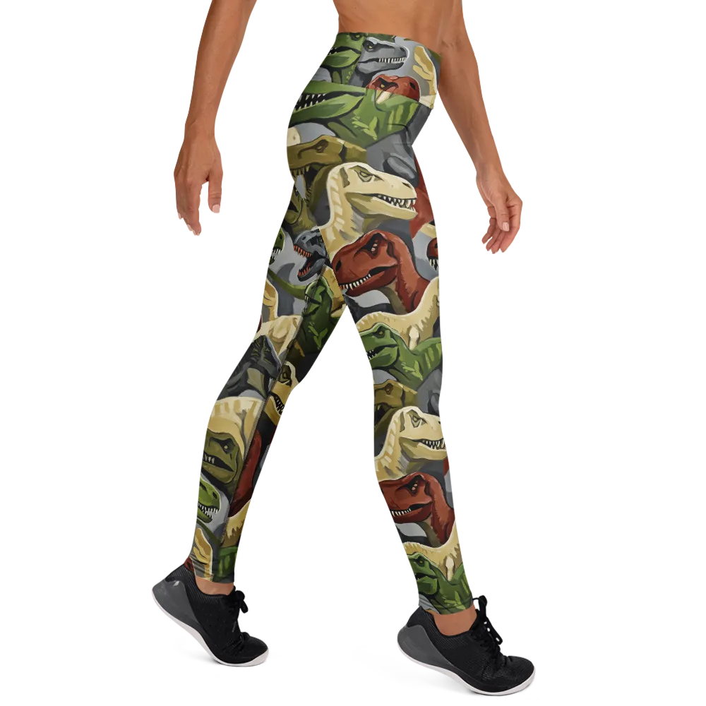 Dino Rumble on Yoga Leggings — Right