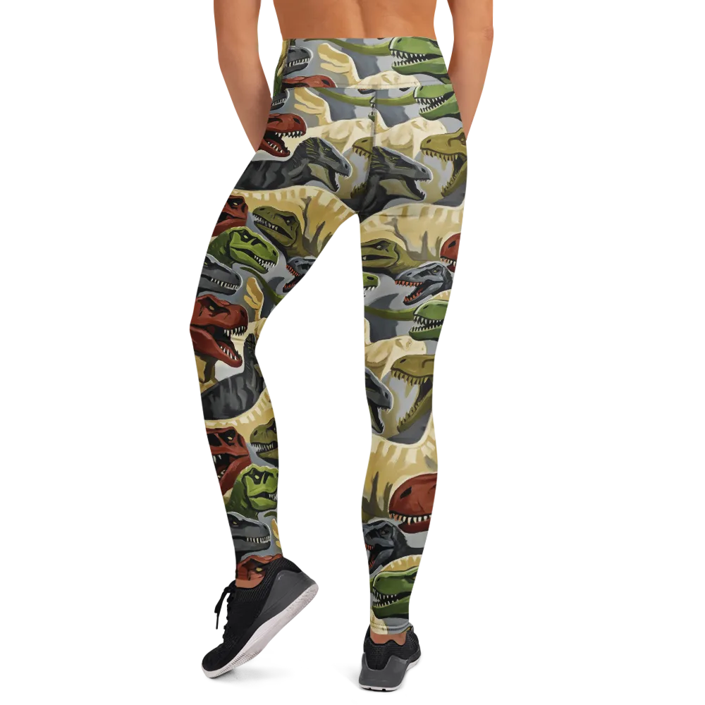 Dino Rumble on Yoga Leggings — Back