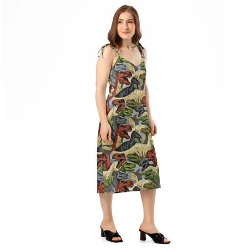 Dino Rumble on a Slip Dress