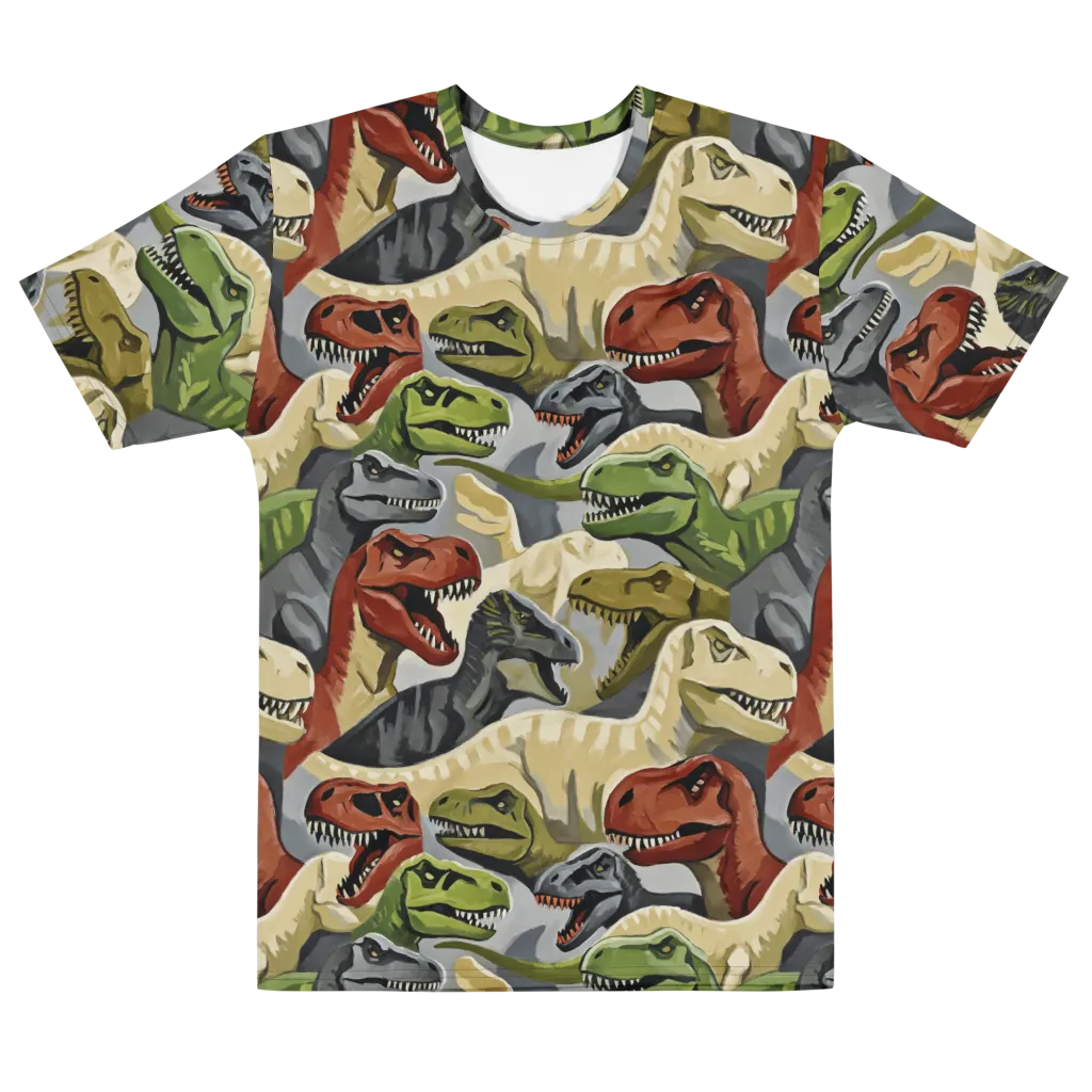 Dino Rumble on Men's Cotton Crew Neck T-Shirt — Front