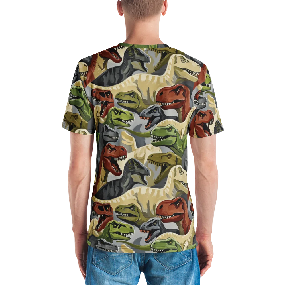 Dino Rumble on Men's Crew Neck T-Shirt — Back