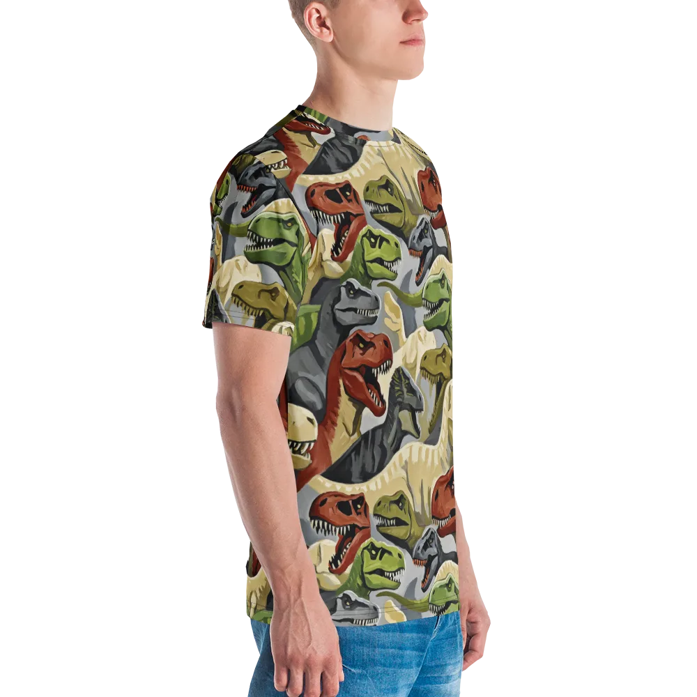 Dino Rumble on Men's Crew Neck T-Shirt — Right