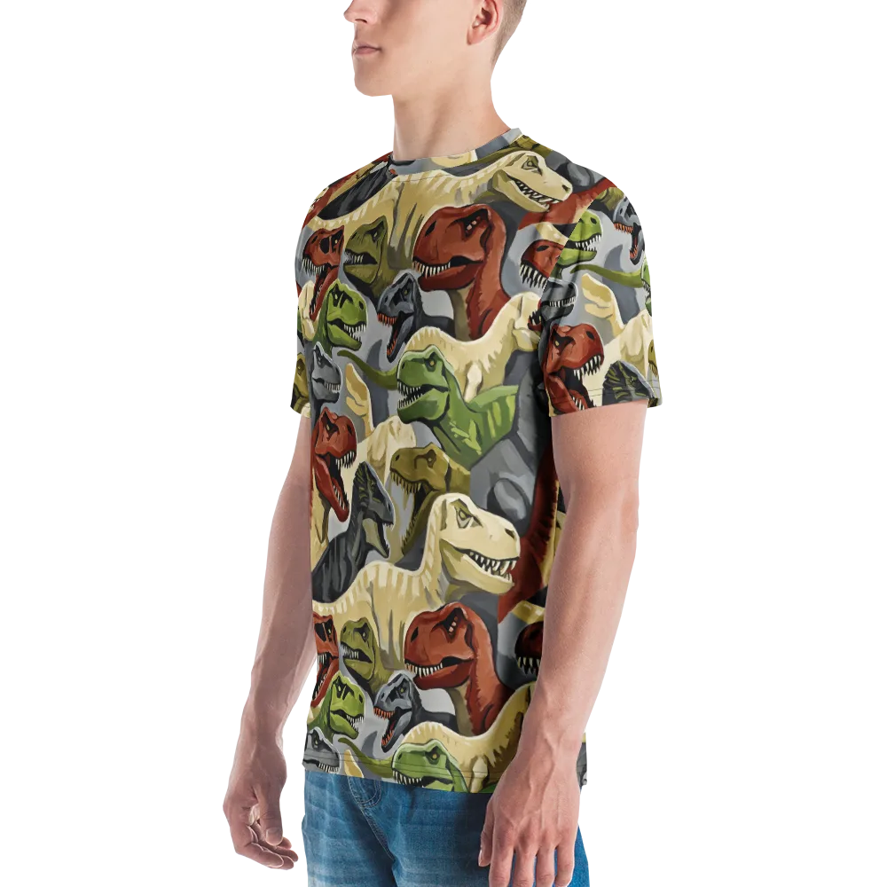 Dino Rumble on Men's Crew Neck T-Shirt — Left