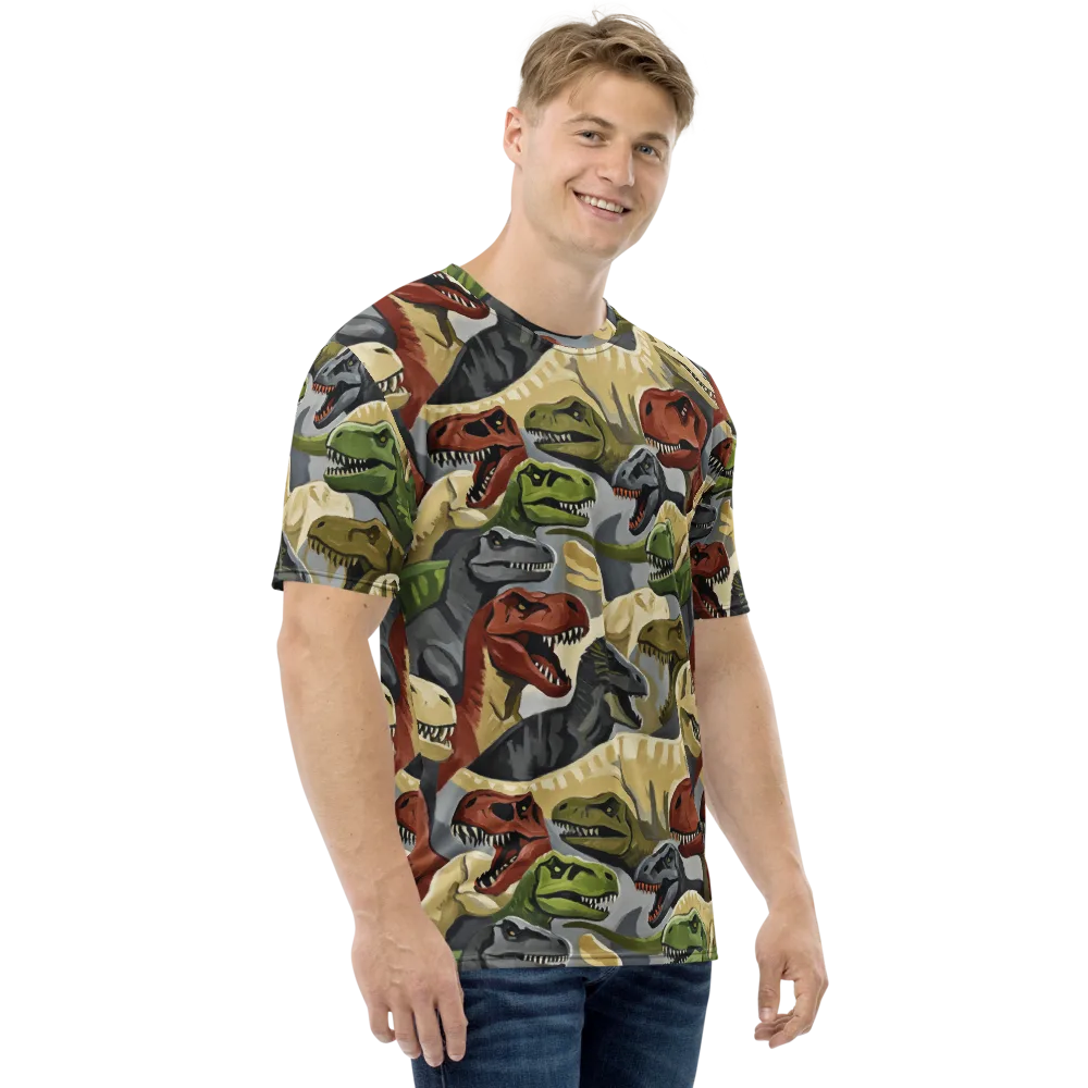 Dino Rumble on Men's Crew Neck T-Shirt — Right