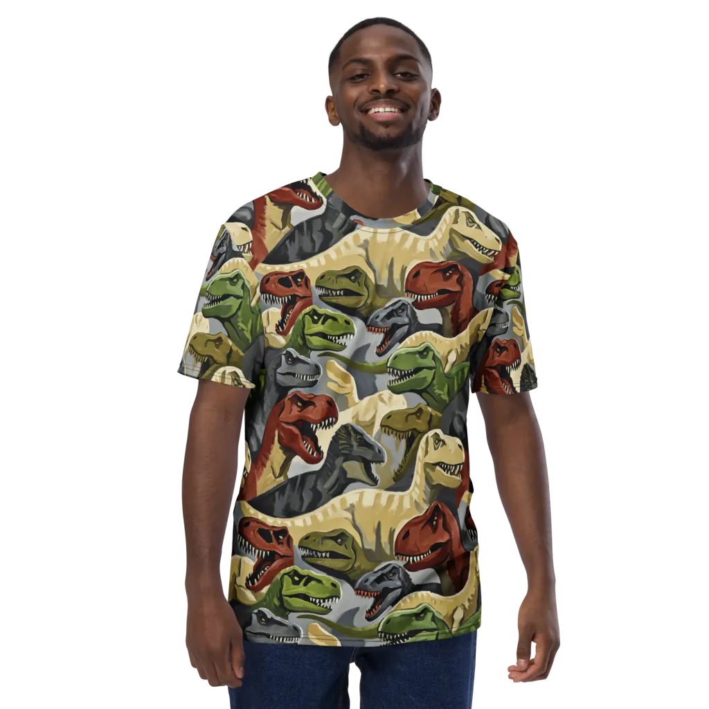 Dino Rumble on Men's Crew Neck T-Shirt — Front
