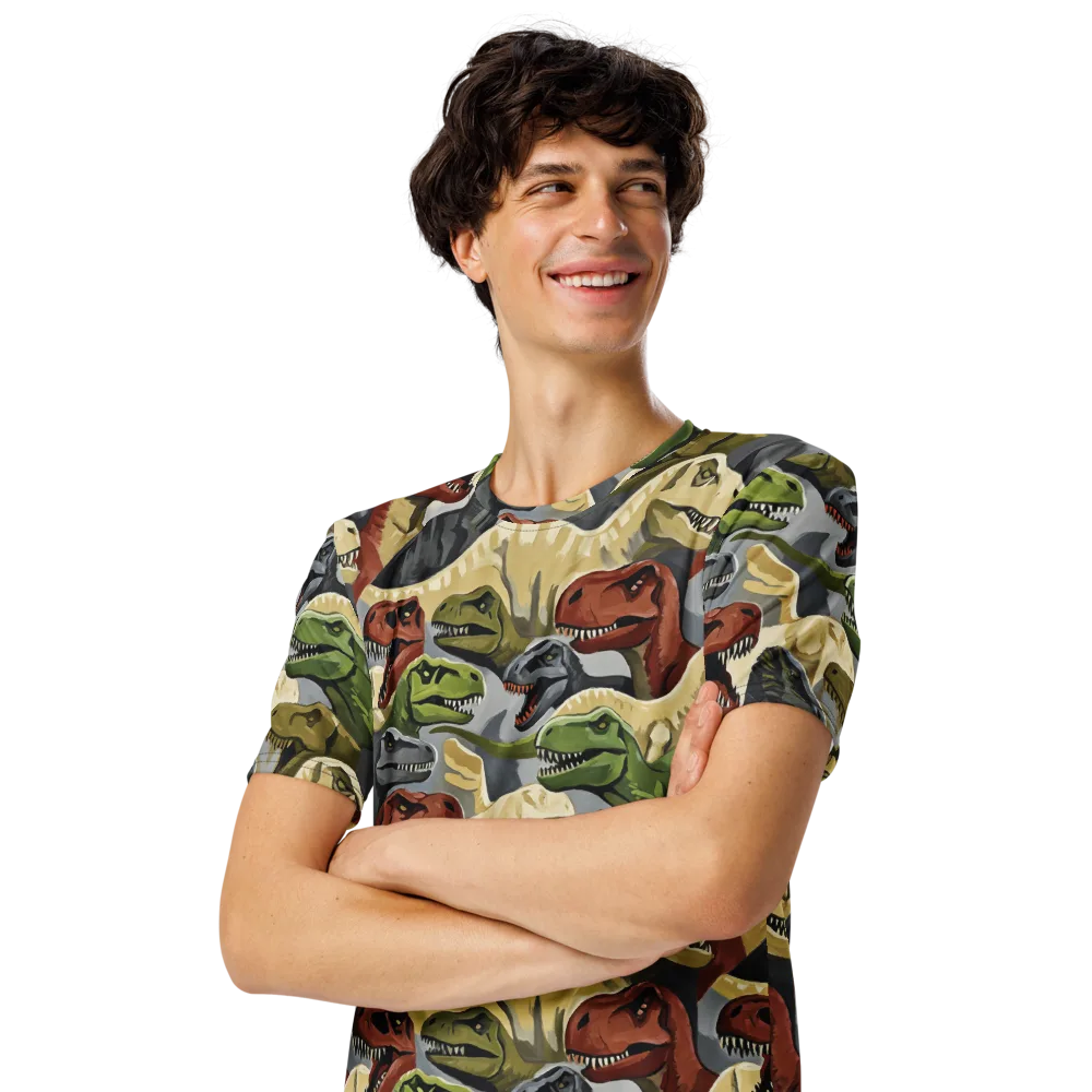 Dino Rumble on Men's Crew Neck T-Shirt — Left Front
