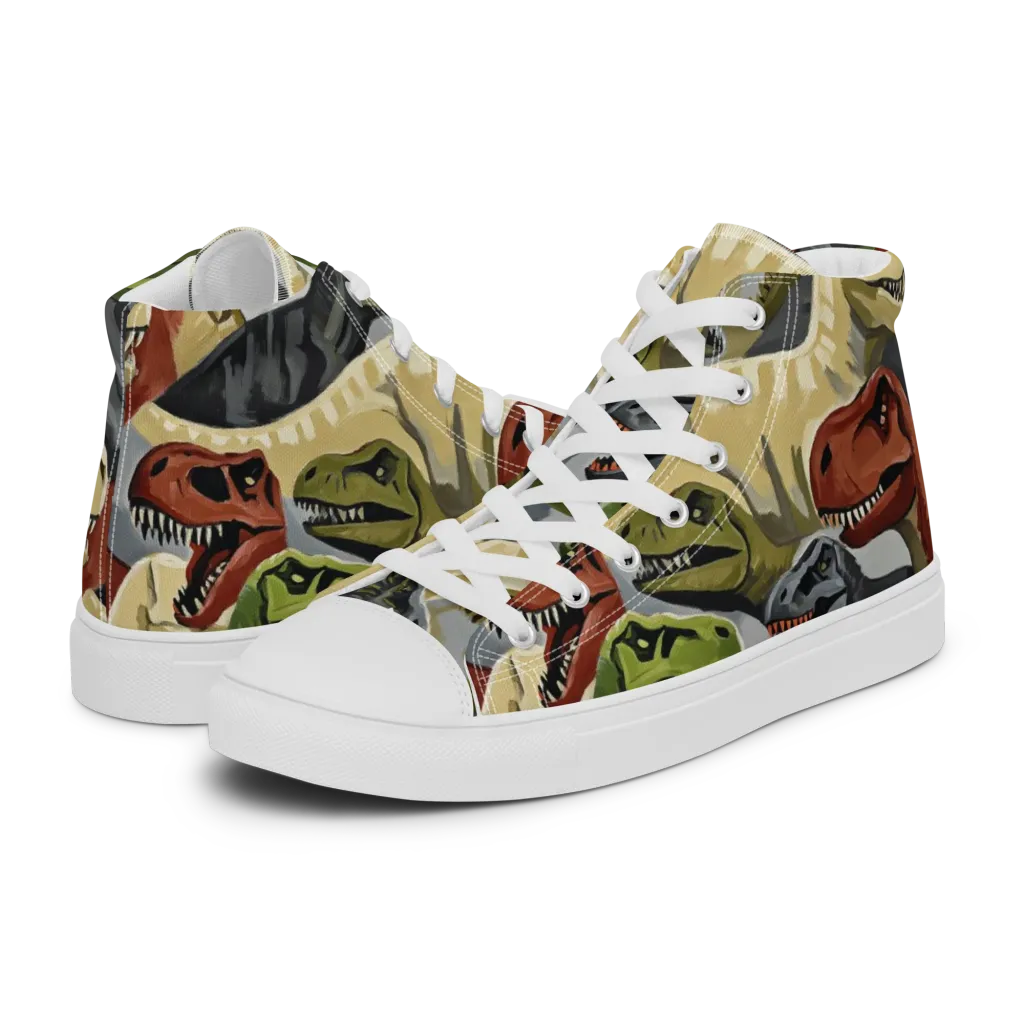 Dino Rumble on Men's High Top Canvas Shoes — Left