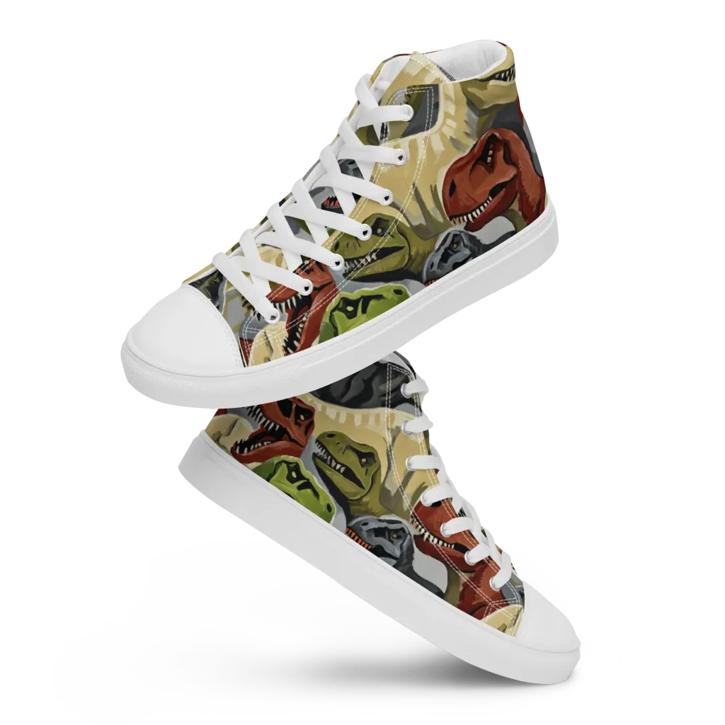 Dino Rumble on Men's High Top Canvas Shoes — Front