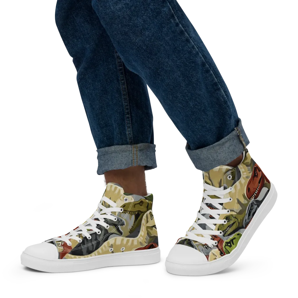 Dino Rumble on Men's High Top Canvas Shoes — Left