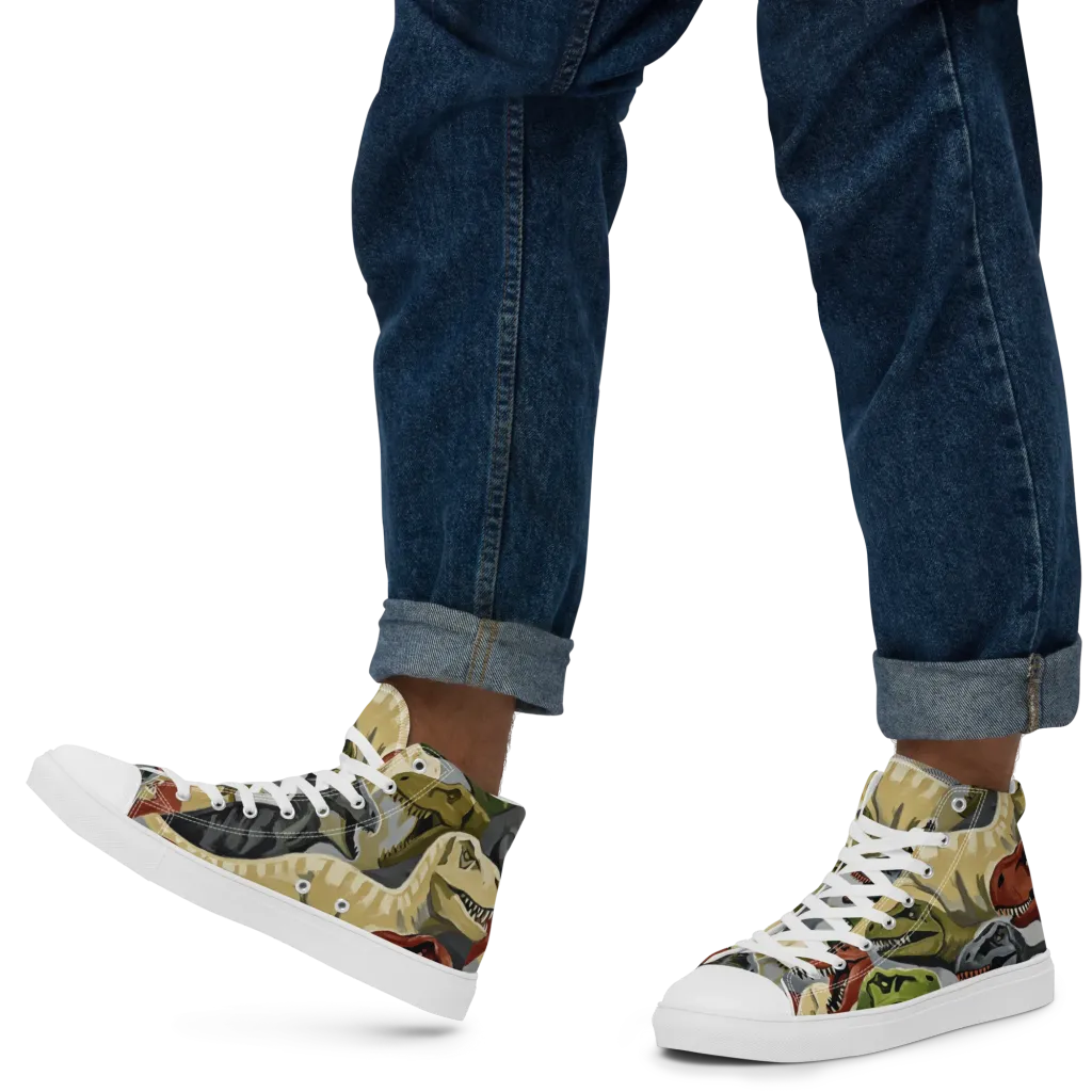 Dino Rumble on Men's High Top Canvas Shoes — Left