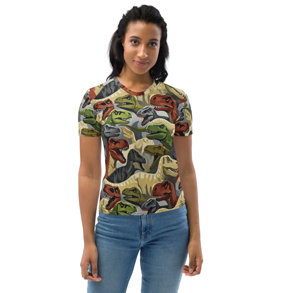 Dino Rumble on Women's Crew Neck T-Shirt — Front