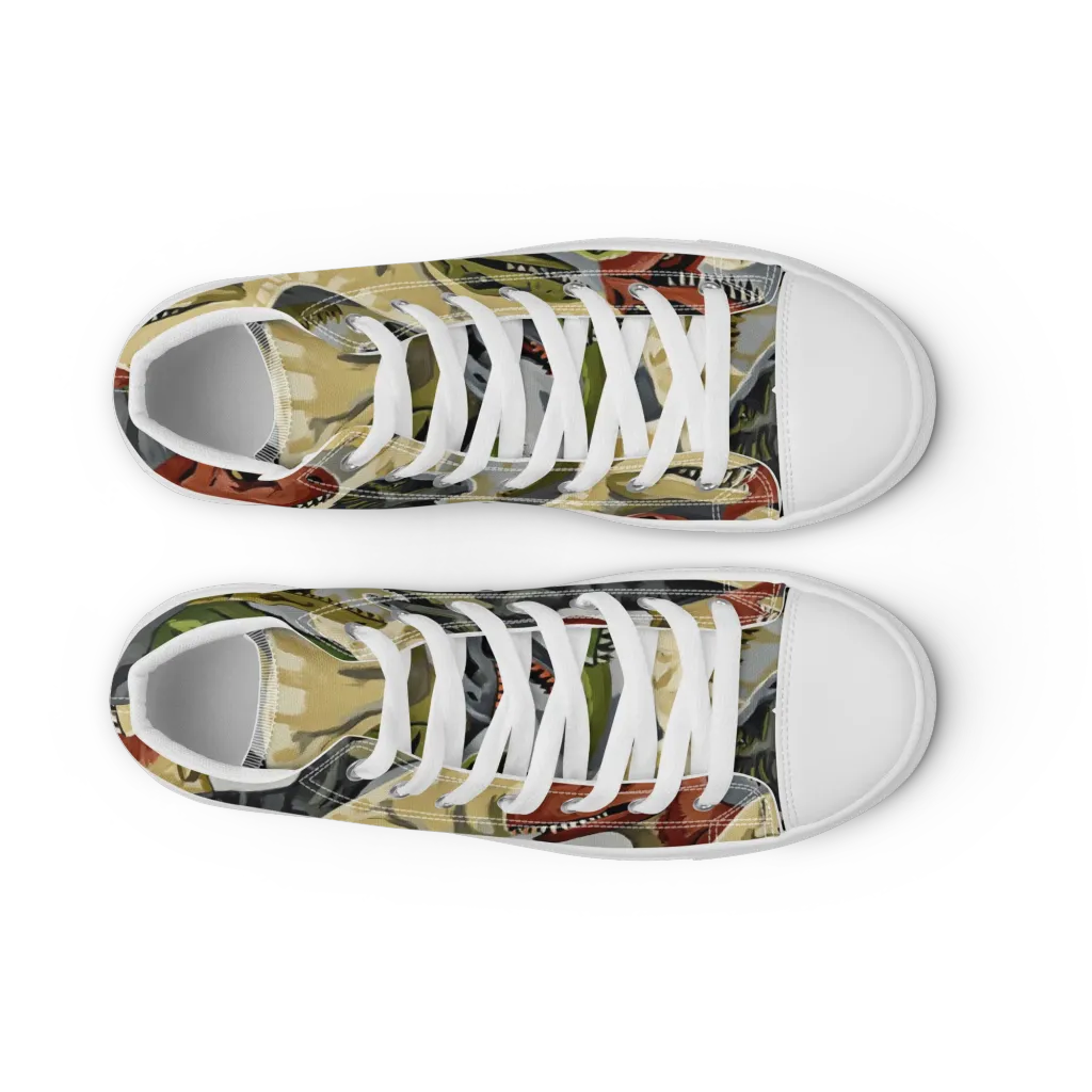 Dino Rumble on Women's High Top Canvas Shoes — Front