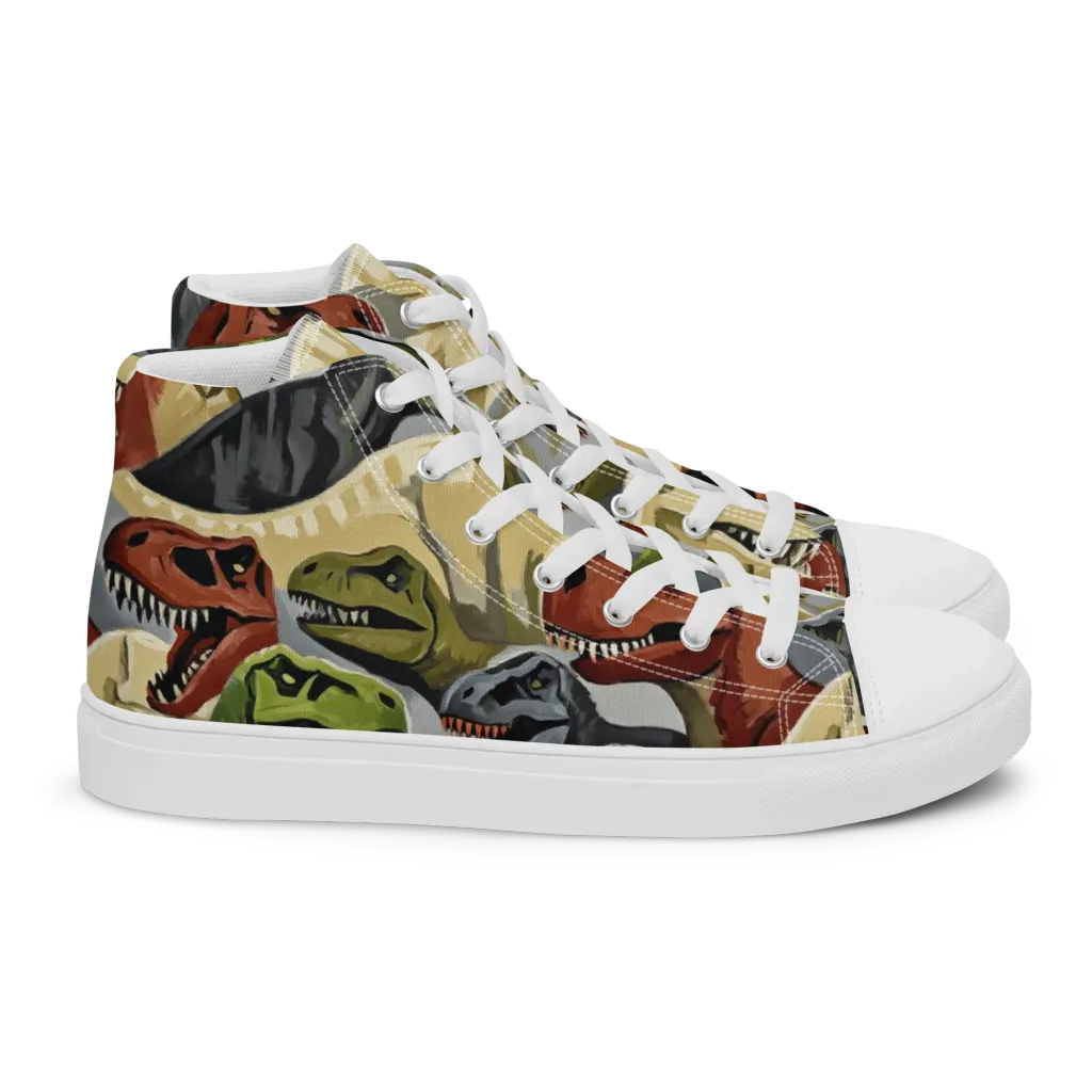 Dino Rumble on Women's High Top Canvas Shoes — Right