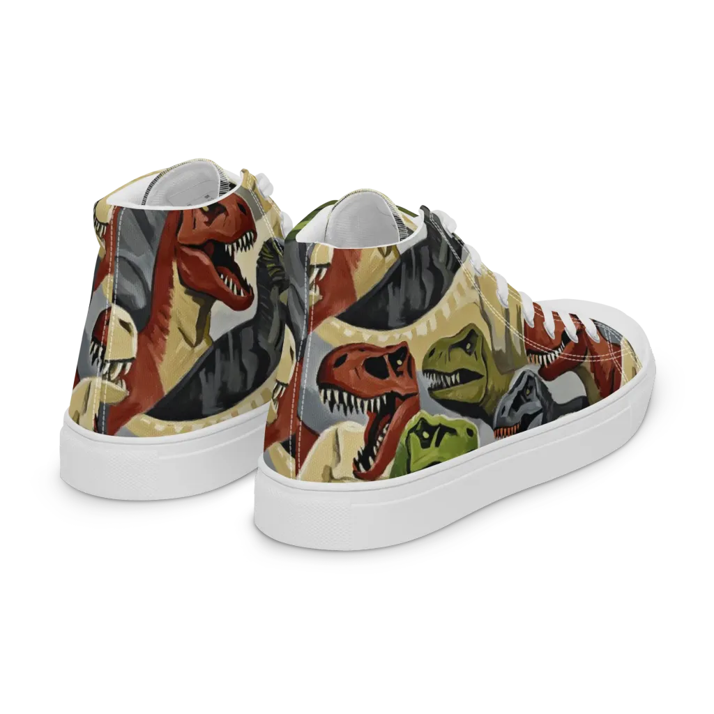 Dino Rumble on Women's High Top Canvas Shoes — Right Back
