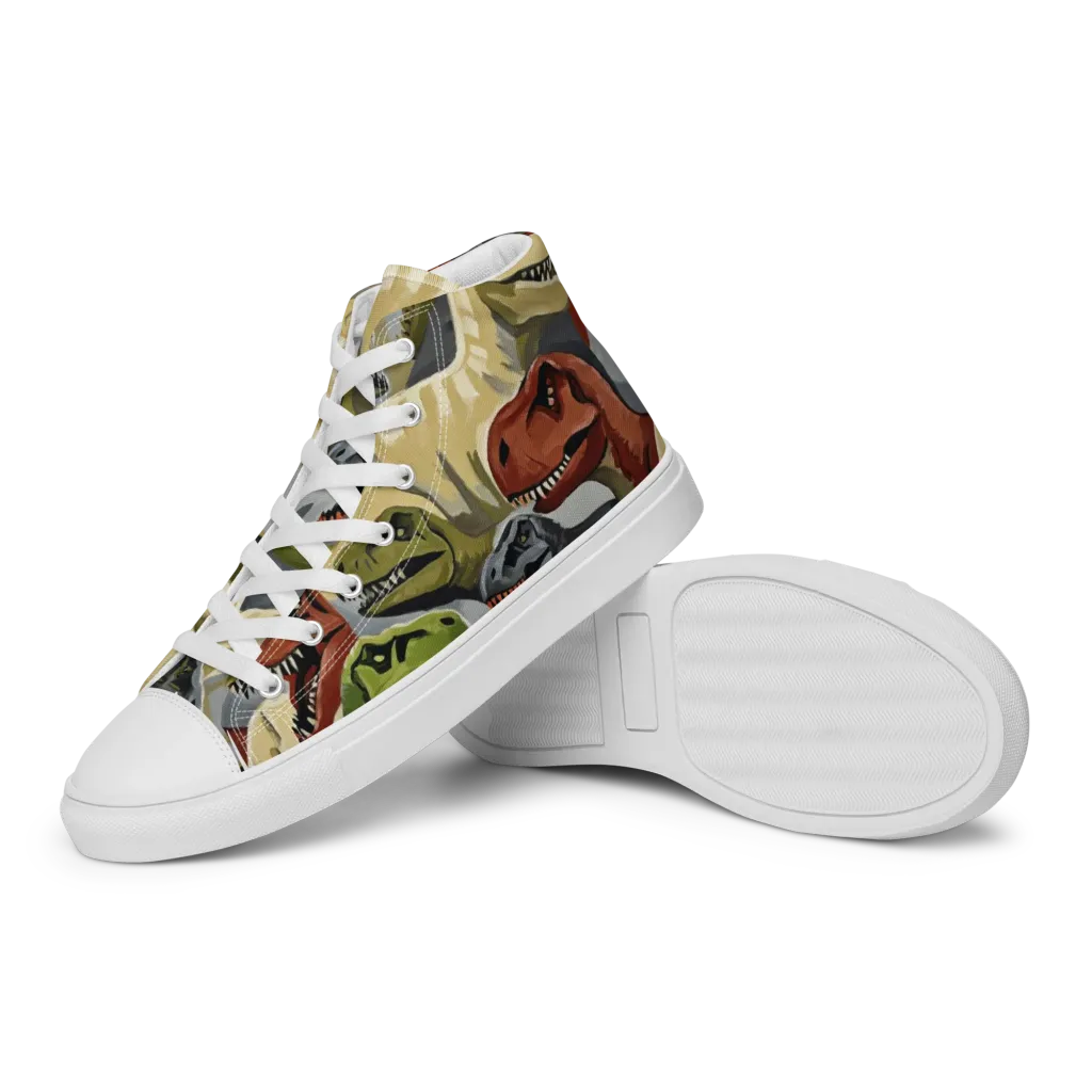 Dino Rumble on Women's High Top Canvas Shoes — Left