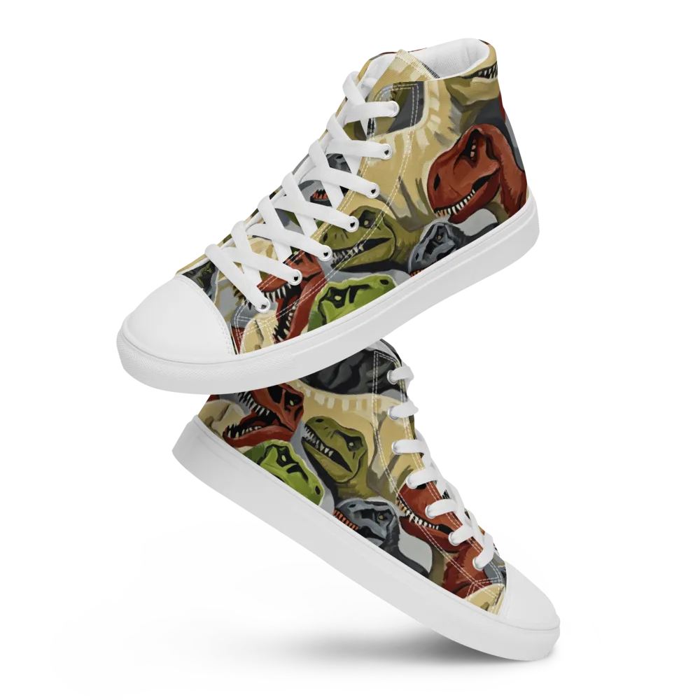 Dino Rumble on Women's High Top Canvas Shoes — Front