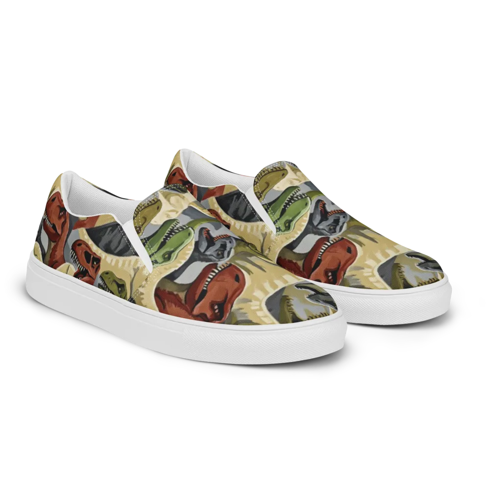 Dino Rumble on Men's Slip-On Canvas Shoes — Right Front