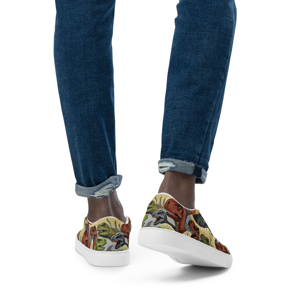 Dino Rumble on Men's Slip-On Canvas Shoes — Back
