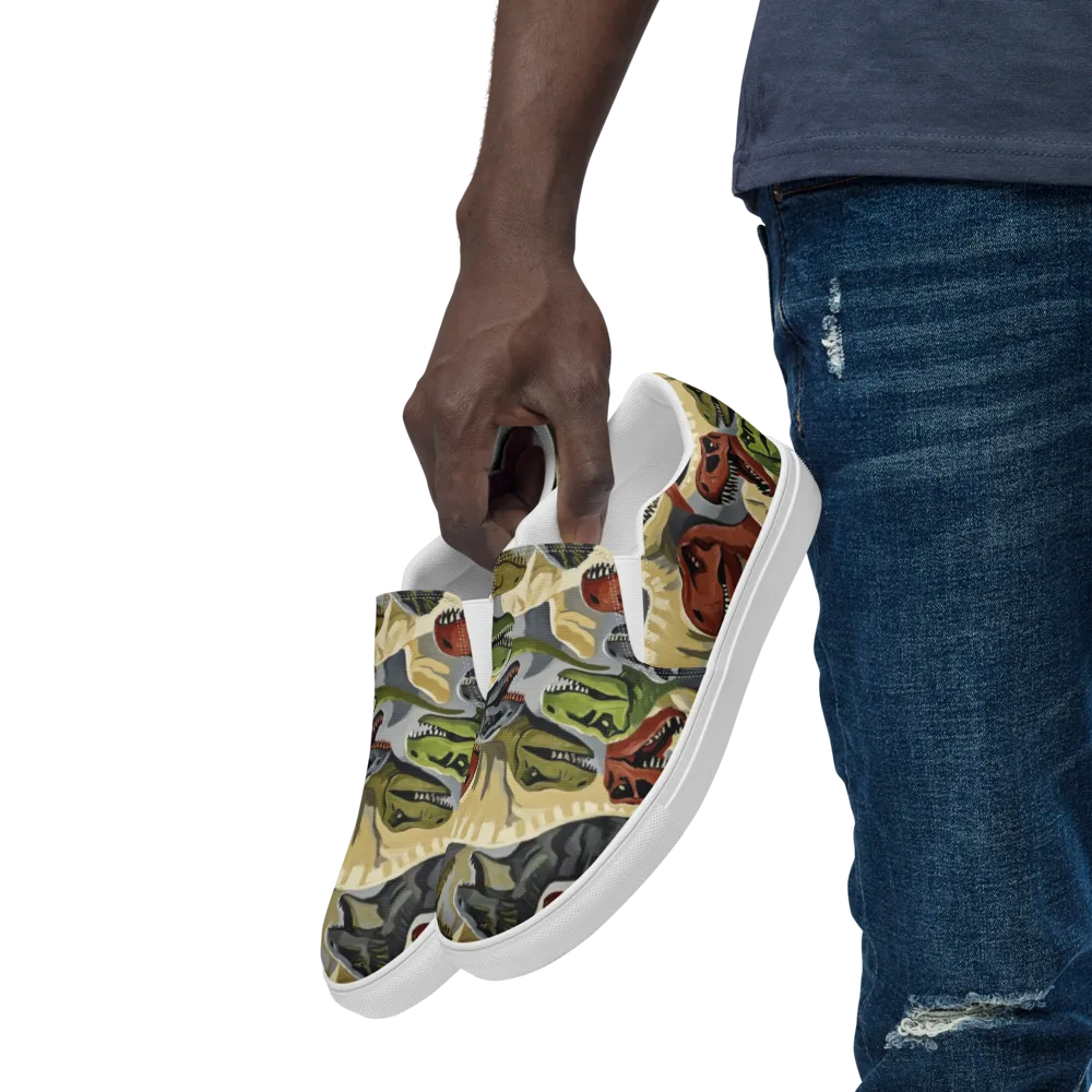 Dino Rumble on Men's Slip-On Canvas Shoes — Left Front