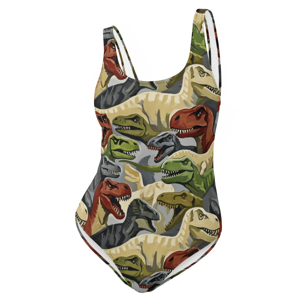 Dino Rumble on One-Piece Swimsuit — Front