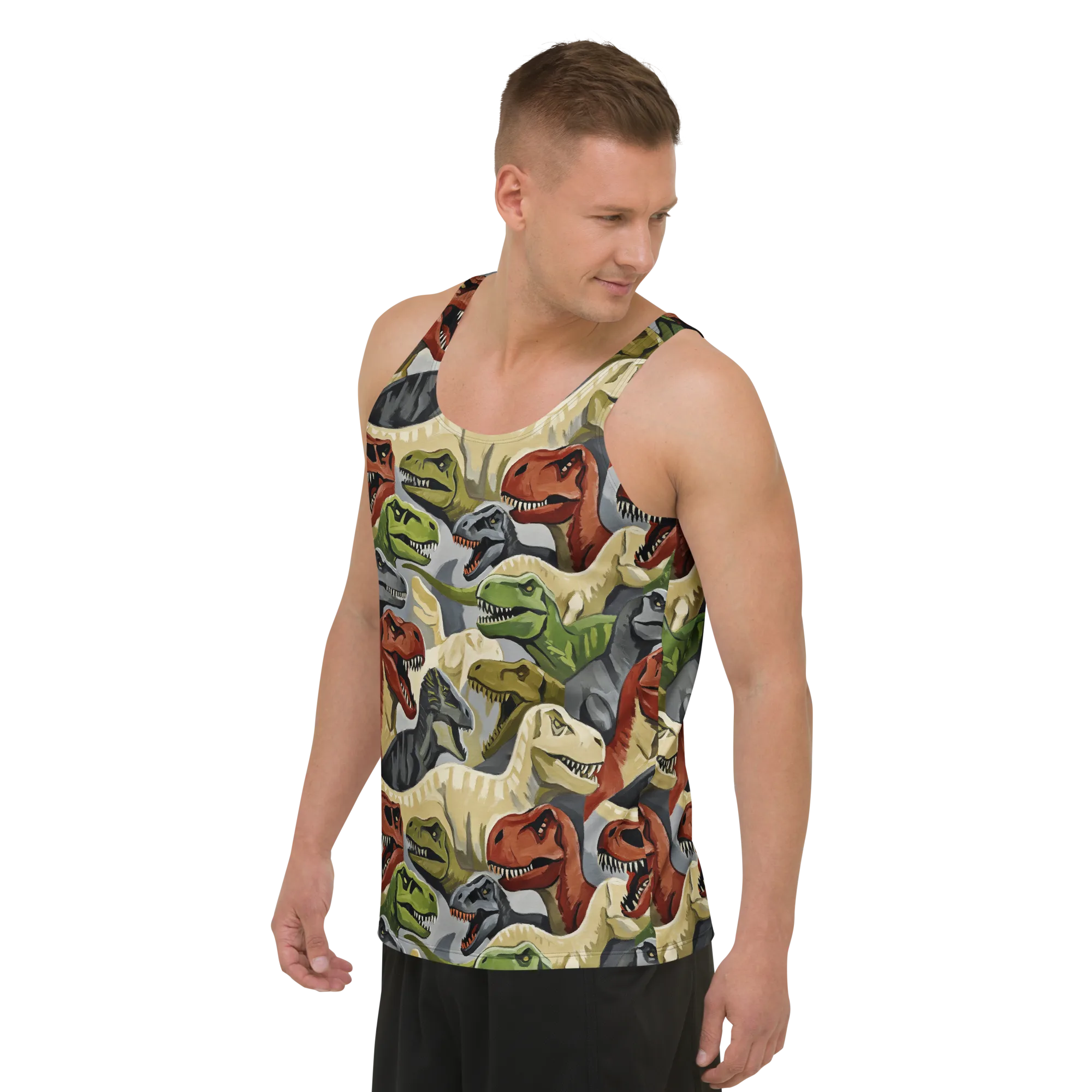 Dino Rumble on Men's Tank Top — Left Front