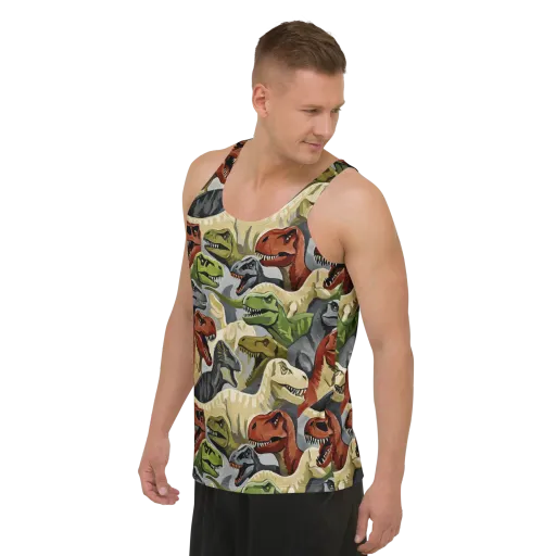 Dino Rumble on a Men's Tank Top