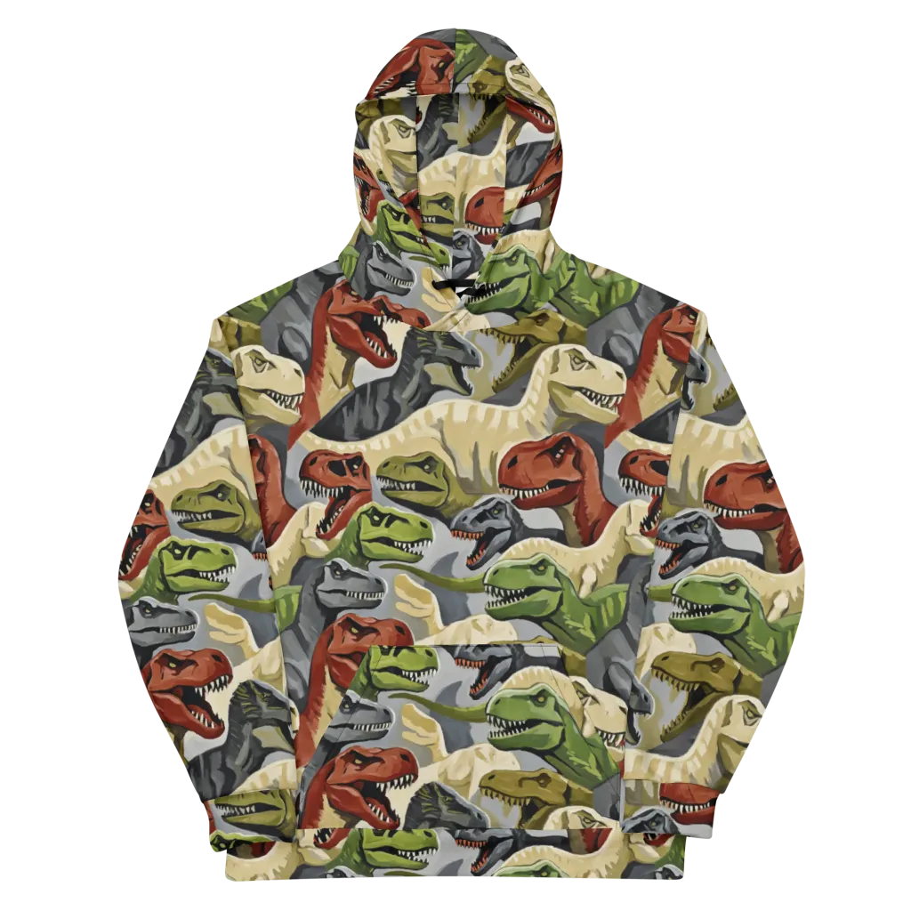 Dino Rumble on Cotton Hoodie — Front