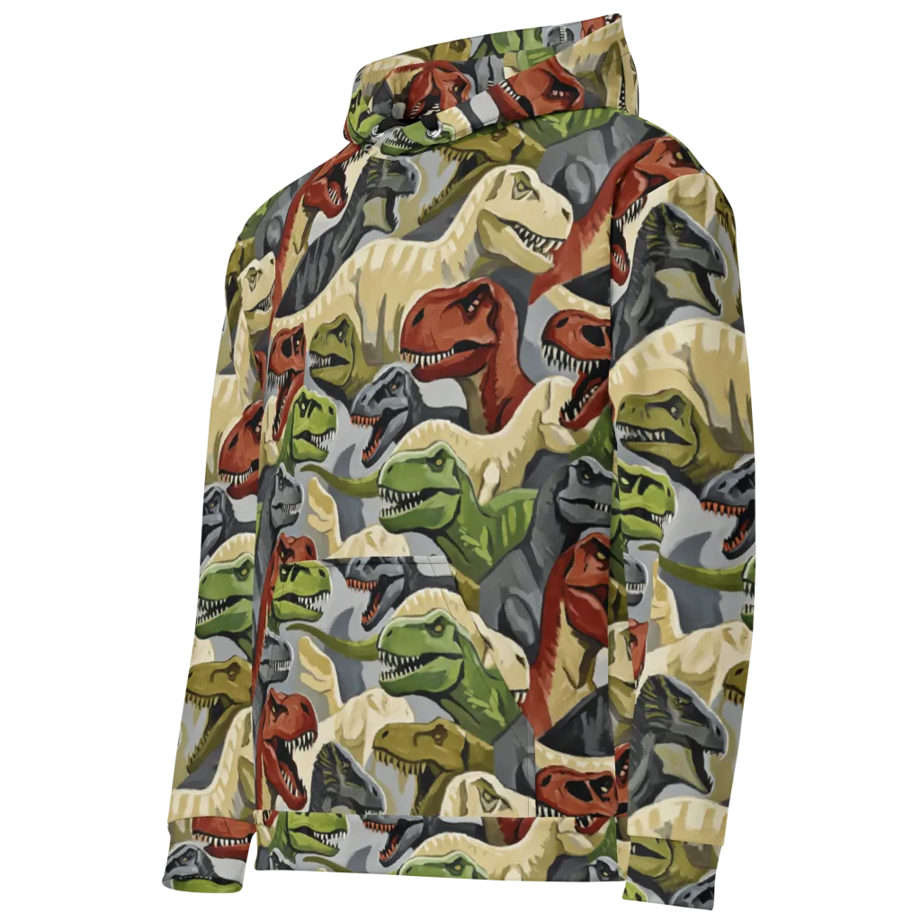 Dino Rumble on Cotton Hoodie — Left Front