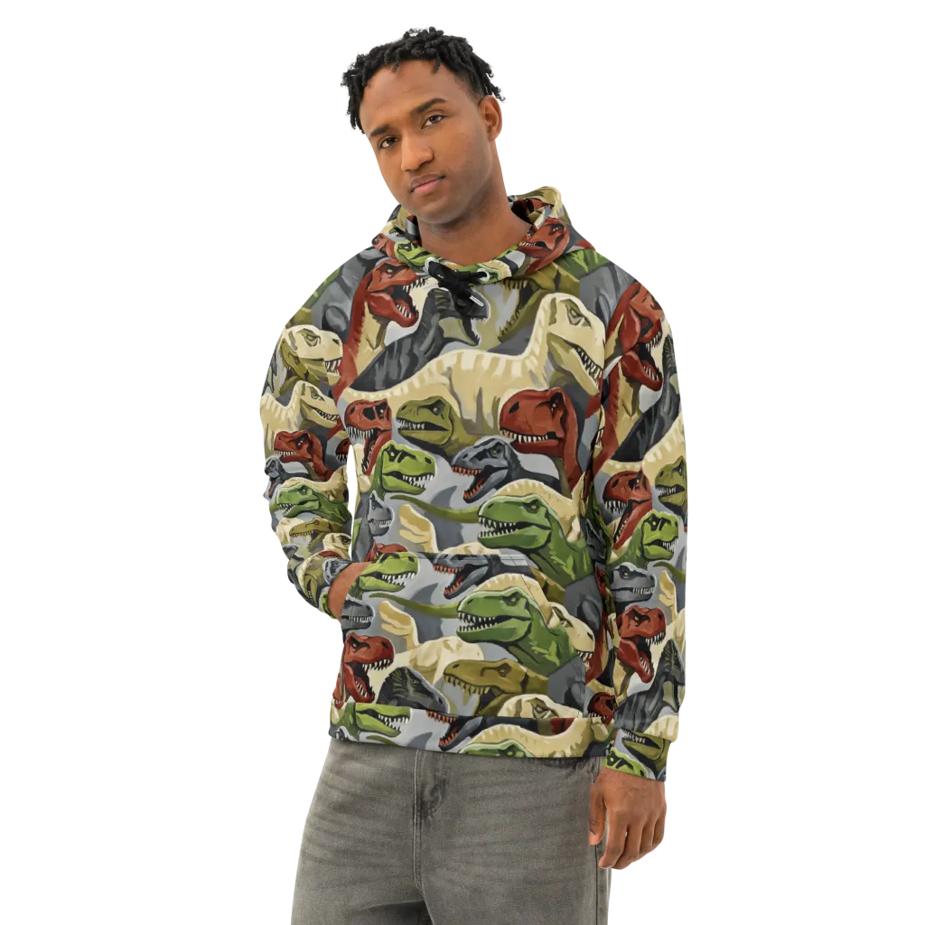 Dino Rumble on Cotton Hoodie — Left Front